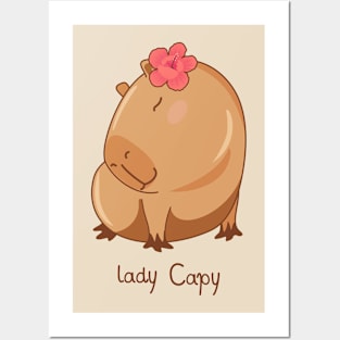 Lady Capybara Posters and Art